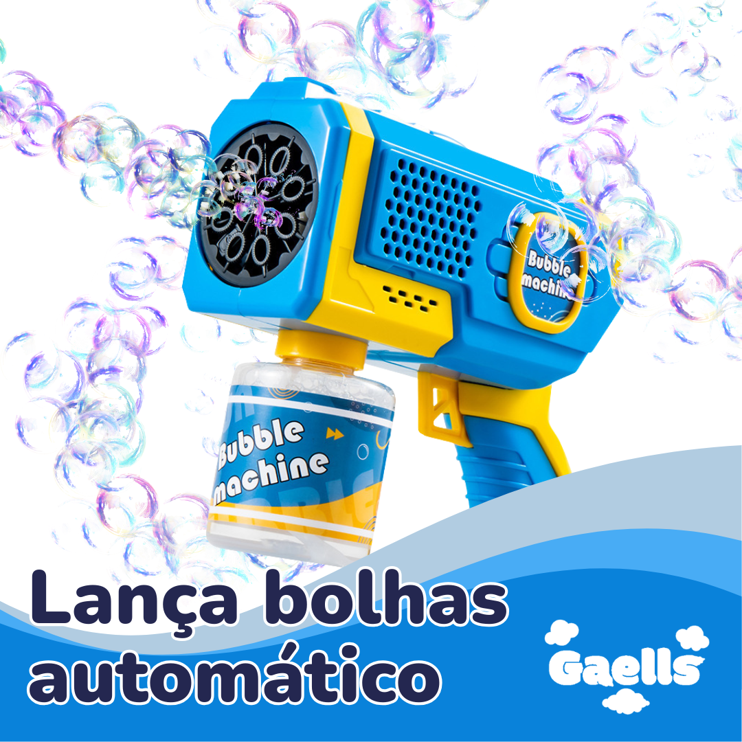 Lança Bolhas Elétrico BubbleStorm™ - Diversão Instantânea ao Toque de um Botão - Gaells (8 a 9 anos)
